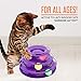 Purrfect Feline Titan's Tower - New Safer Bar Design, Interactive Cat Ball Toy, Exerciser Game, Teaser, Anti-Slip, Active Healthy Lifestyle, Suitable for Multiple Cats 3 Tier (Purple)