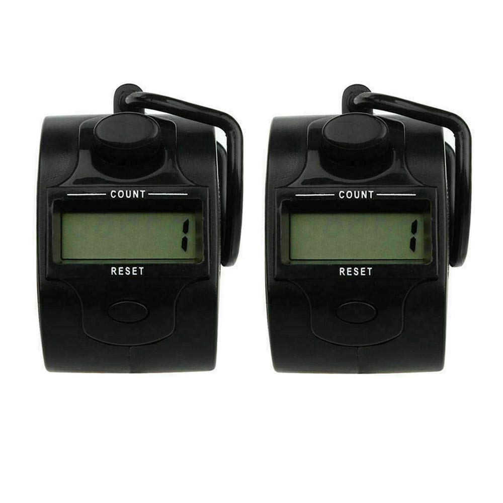 MACHSWON Black Hand Held Finger Ring Tally Counter Electronic Manual Counter Pocket Tally Counter 10-Digit Digital LCD Electronic Screen Digital Tally Counter 2PCS