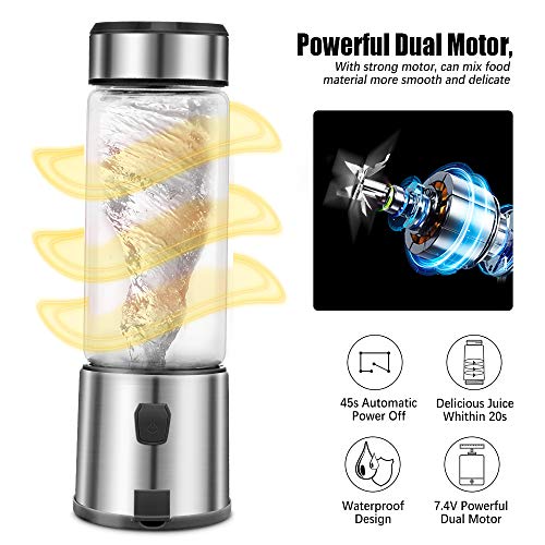 Electric Portable Blender, TOPQSC 5200mAh USB Rechargeable Personal