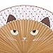 PIXNOR Silk Bamboo Cartoon Cat Folding Fan Hand Painted Fan (Brown)