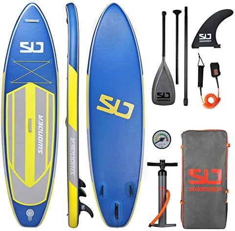 Swonder Premium Inflatable Stand Up Paddle Board, Ultra Durable & Steady, 10'6/11'6 Long 32โโ Wide 6'' Thick, Full SUP Accessories- Paddle |Backpack | Leash | Pump |Center Fin, Paddling & Surfing