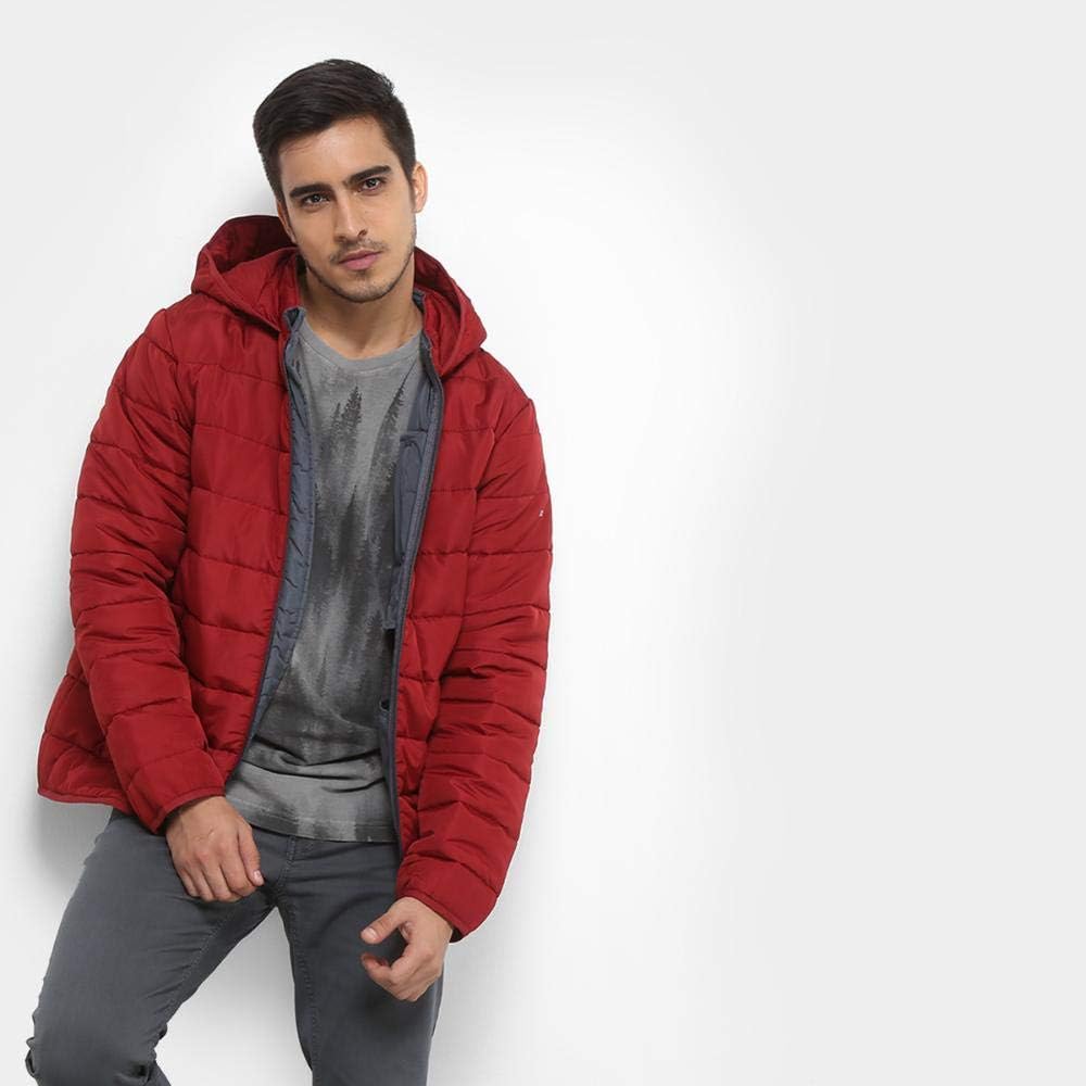 jaqueta puffer treebo básica capuz masculina