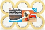 Sure-Max Premium Thick Carton Packing Tape 2.6 mil 165 Feet (55 yards) - Clear - 6 Rolls