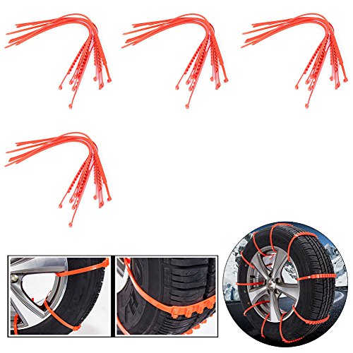 MALLOFUSA 40Pcs Anti Snow Chain for Car, Anti-Skid Tire Chain Mud Snow Chains for Car SUV ATV Jeep Honda Toyota Ford VW