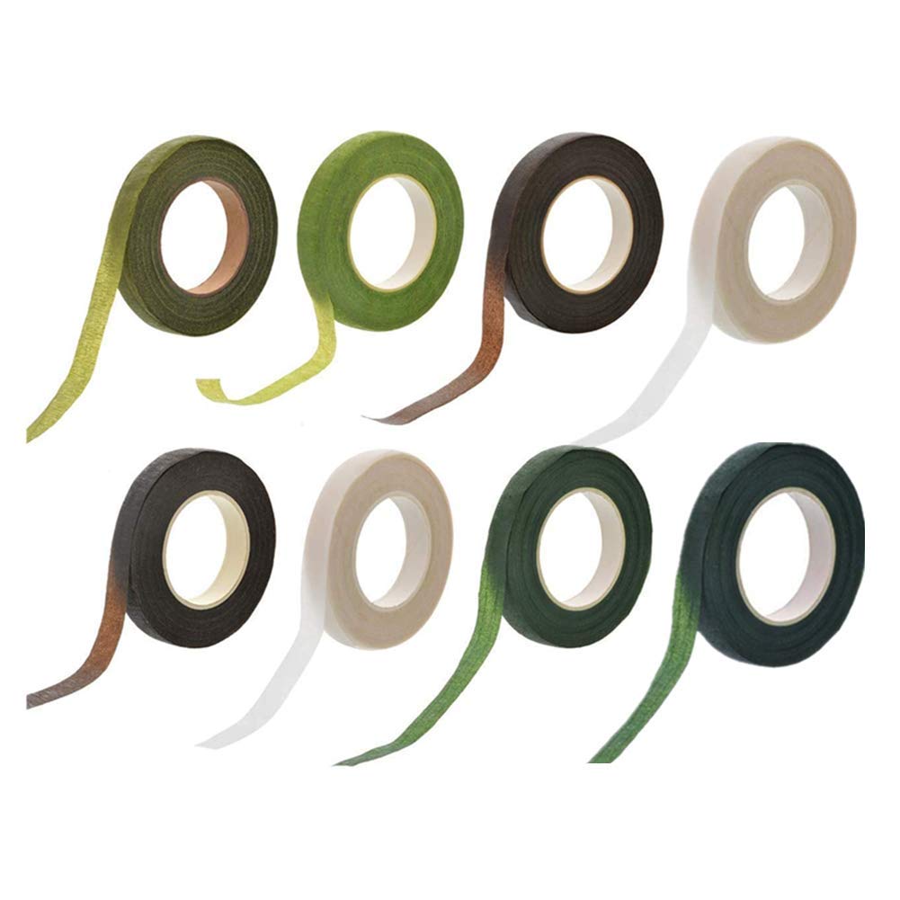 8Pcs Floral Tapes Florist Stem Wrap Green Tape for Bouquet Flowers for Bouquet Stem Wrap Florist Wedding Floral Supplies Florist Stem Tape Florist Stem Wrap Floral Arrangement Accessories