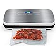 NutriChef PKVS Sealer | Automatic Vacuum Air Sealing System Preservation w/Starter Kit | Compact Design | Lab Tested | Dry & 