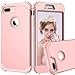iPhone 7 Plus Case, LONTECT Shockproof Hybrid Heavy Duty Dual Layer High Impact Protection Case Cover for Apple iPhone 7 Plus - Rose Gold