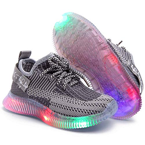 Mictchz Baby Boys Girls LED Light Shoes Sneakers Soft Mesh Knit