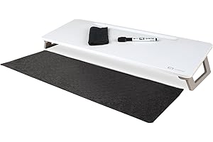 Quartet Dry Erase White Board, Magnetic Desktop Computer Pad for Notetaking, 21" x 7-3/4” Whiteboard, 1 Dry Erase Marker and Keyboard Pad, White Surface (Q090F01-R)