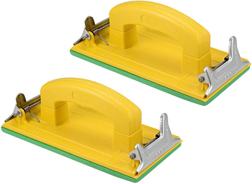 Hand Sander with Handle, Manual Sanding Block Sandpaper Holder for Wood, Drywall, Metal, 2Piece