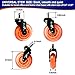 Iserlohn Office Chair Caster Wheels (5 Pack) Rollerblade Style Replacement Rubber Wheel, Heavy Duty Safe for Most Floor,Easy Installation, Orange