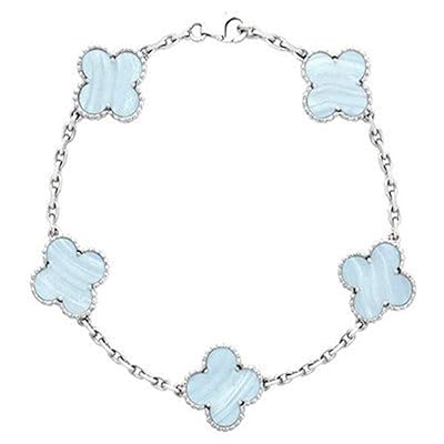 Van Cleef Arpels Clover Flower Bracelet with Blue Bahrain Ubuy