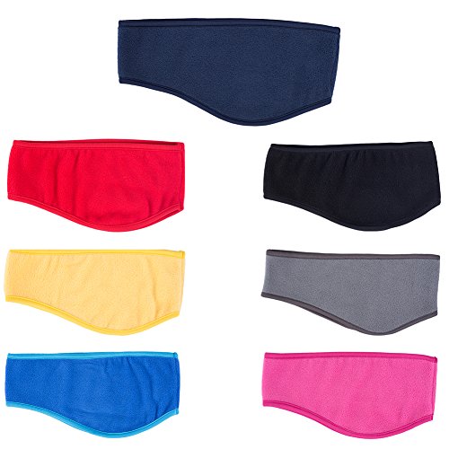 Windproof Fleece Thermal Headbands Ear Warmers Winter Sports Stretchy Riding Running Warm Ear Muffs Hair Banding - Black - Thumbnail 5