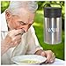 LunchVault Stainless Steel 17 Ounce Soup Thermos & Food Jar - Vacuum Insulated Wide-Mouth Lunch Container with Foldaway Spoon (Black Matte)