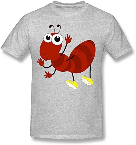 WHXNA Men's Red Ant Graphic T-shirt Tee XXL Gray