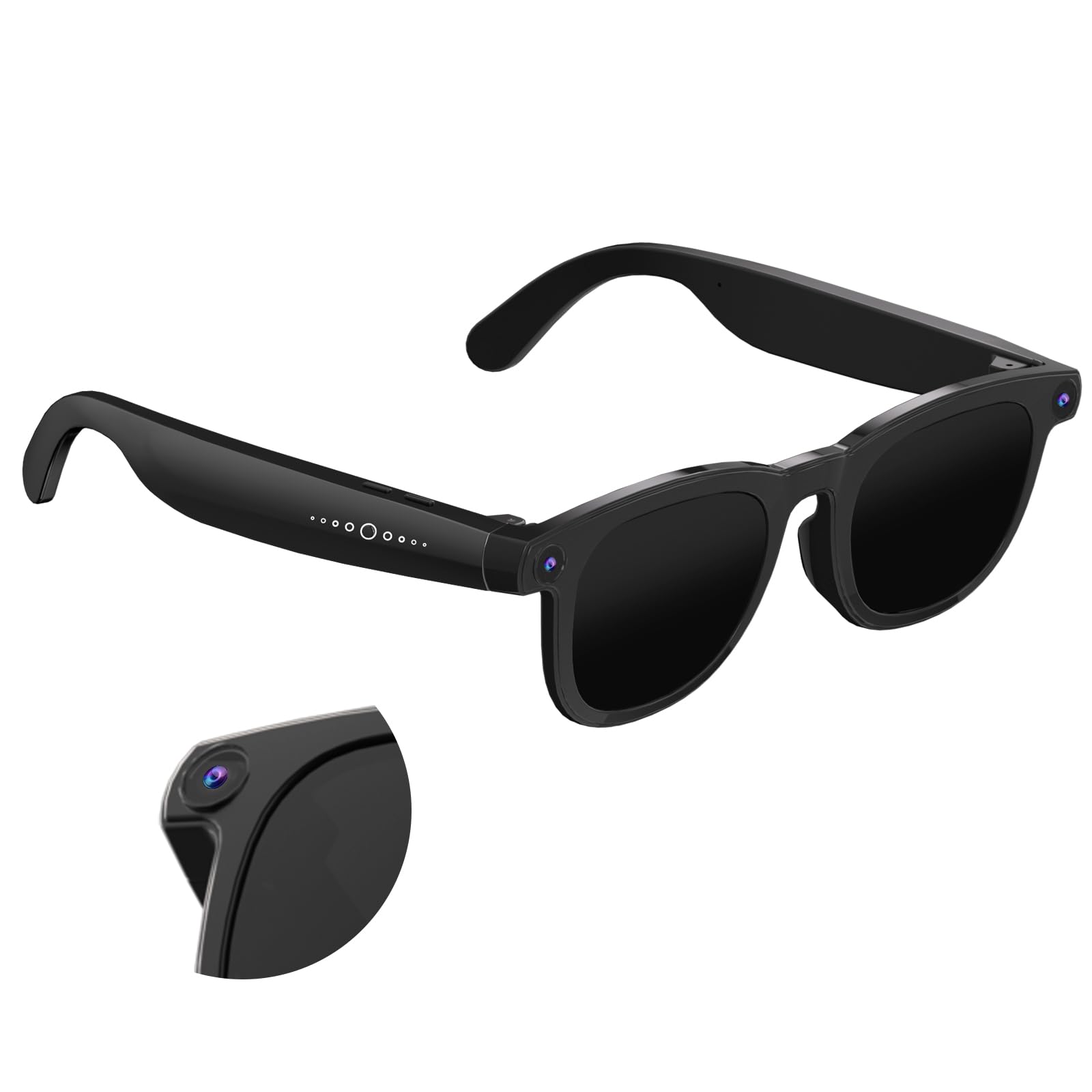 Photo 1 of AI Smart Glasses with Camera, 800W HD Anti-Shake Video Glasses, 1080P Video Recording Sunglasses, Real-Time Translation, Voice Assistant, Bluetooth Calling, for Outdoor, Travel and Vlog Shooting