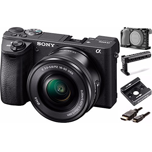 Sony-Alpha-a6500-Mirrorless-Camera-wSELP1650-16-50mm-Lens-SmallRig-Kit-Cage-Top-Handle-Cold-Shoe-Mount