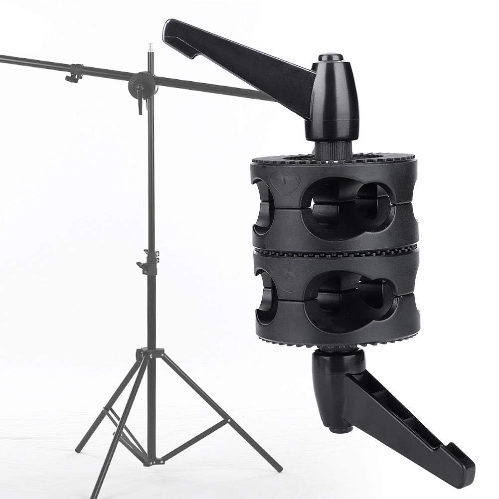 Vbestlife Reflector Holder Clip, Dual Wheel Reflector Bracket Support Rotator Light Stand Adapter