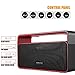 Bluetooth Speakers, Basse Portable Wireless Bluetooth Speakers with FM Radio, 10 Hour Playtime, Built-in Mic, Dual-Driver Enhanced Bass Surround BoomBox Subwoofer for Indoor / Outdoor - Red