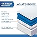 DynastyMattress 14.5” Inch CoolBreeze Plush Medium-Soft Gel-Memory-Foam Mattress Bed, Size Split King 76 x 80 (USA Made)