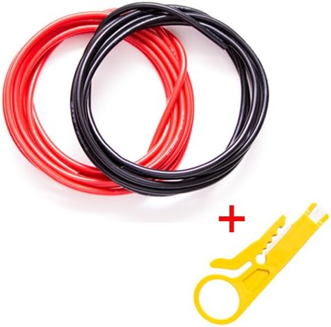 Gadgeter 20 Feet (10 ft Red 10ft Black)16 Gauge Flexible Silicone Wire With Wire Stripper Super Low Electrical Resistance For a Highly Efficient Connection AWG