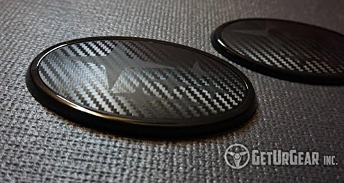 GetUrGear Front & Rear Carbon Fiber Badge Emblem for 2015-Up WRX/STI (Matte Black Carbon Black Stars)