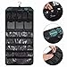 BAGSMART Double-sided Hanging Jewelry Organizer Roll for Earrings, Necklaces, Rings, Blue