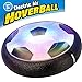 MMOO Air Power Soccer Children Toys Training Football Indoor Outdoor Disk Hover Ball Game with Foam Bumpers and Light Up LED Lights Black