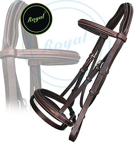 Runners Anti Pressure Cut Head Piece Raised Padded Bridle &amp; PP Rubber Grip Reins./ Buffalo Leather./ Stainless Steel Buckles.