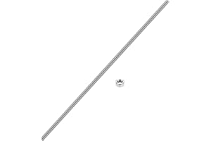 HiPicco 3/8"-24 Fully All Threaded Rod & Studs, 300mm/12 Length, 304 Stainless Steel Right Hand Fine Thread Screw for Furniture Anchor Bolts, Clamps, Hangers and U-Bolts 【with Nut】