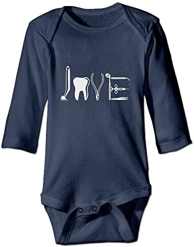 Yesgoodie Love By Dental Equipments T-shirt Dentist Health Care Baby Onesies Long Sleeve For Unisex Boys Girls 100% Cotton 6 M