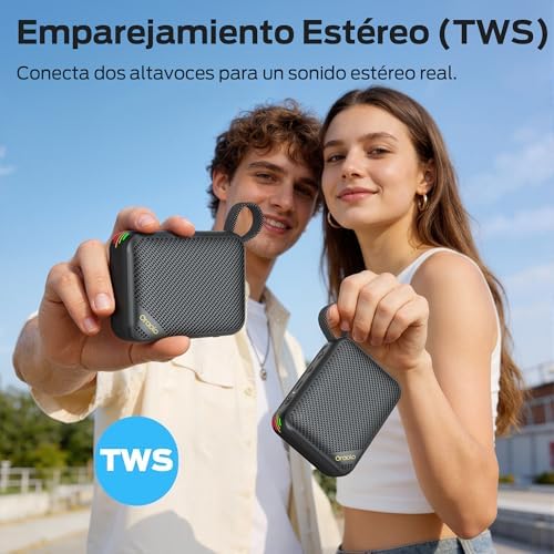 Coluna Bluetooth portátil, colunas Bluetooth sem fios 5.4, IPX7 impermeável, coluna estéreo, autonomia 24H, entrada com cartão AUX&TF, coluna compacta sem fios para campismo, viagens