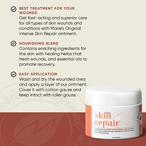 All-Natural Skin Healing Cream - Treats and Soothes Wounds, Burns, Cellulitis, Hemorrhoids, Rashes, Sore Nipples and More - Plant-Based Vitamin Ointment - by Marie's Originals