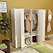 KOUSI Portable Clothes Closet Clothing Storage Plastic Dresser Shelves Armoire Wardrobe Moving Boxes Rack Bins Shelf Closet for Bedroom Organizers and Storage, White, 10 Cubes 2 Hanging Sections