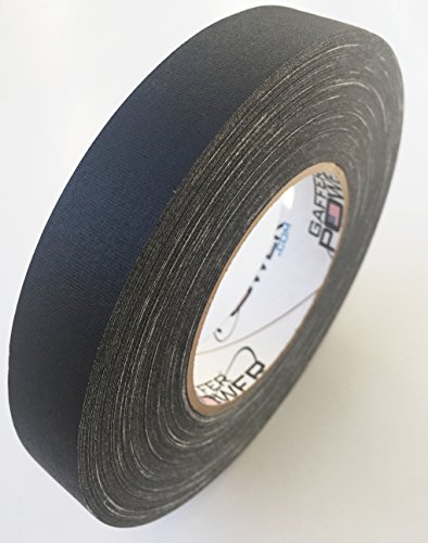 Professional Premium Grade Gaffer Tape - Black 1 in x 60 Yds - Heavy Duty Pro Gaff Tape - Secures Cables, Holds Down Wires Leaves No Sticky Residue Easy to Tear, Multipurpose, Better Than Duct Tape