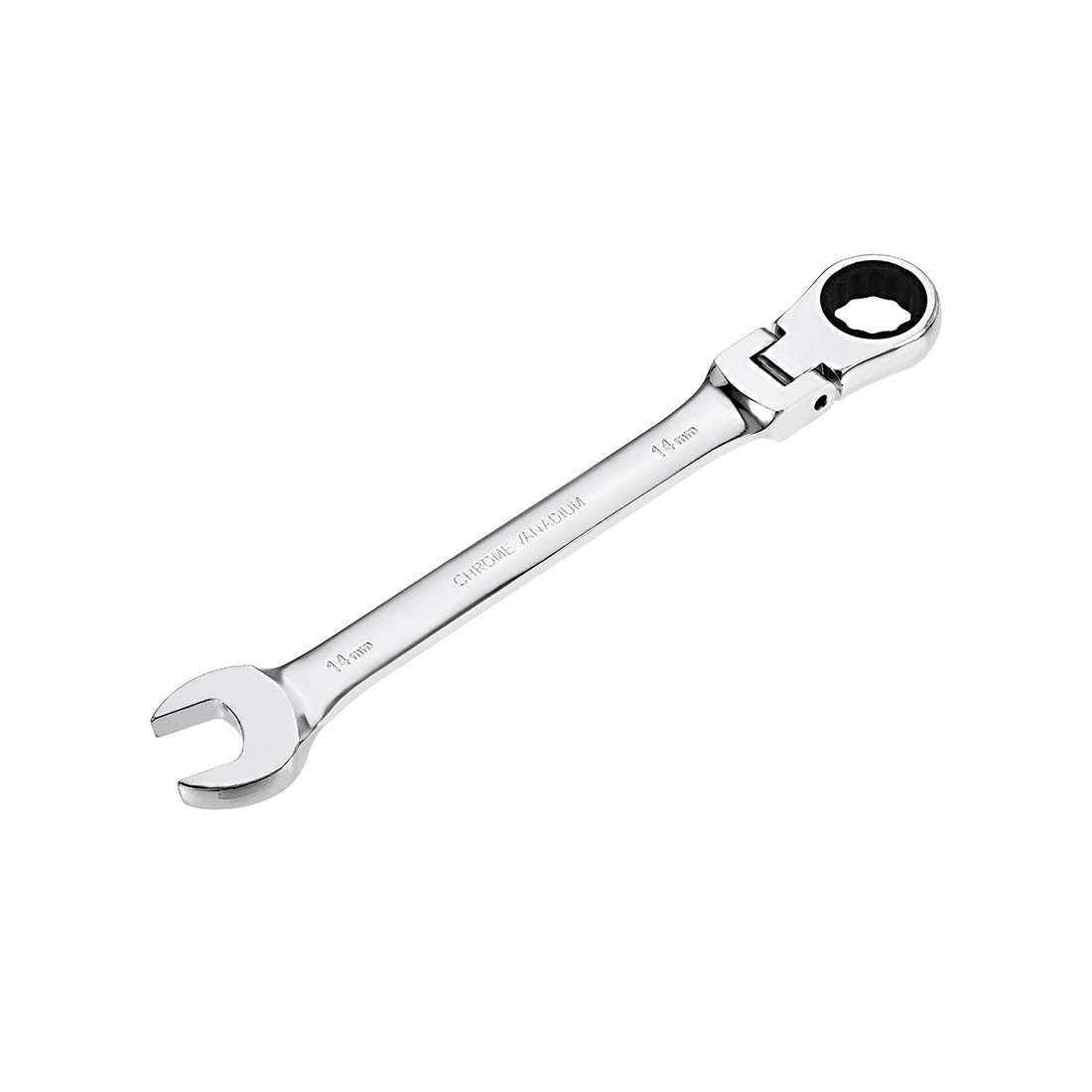sourcing map 14mm Flex-Head Ratcheting Combination Wrench Metric 72 Teeth 12 Point Ratchet Box Ended Spanner Tools, Cr-V — image 1