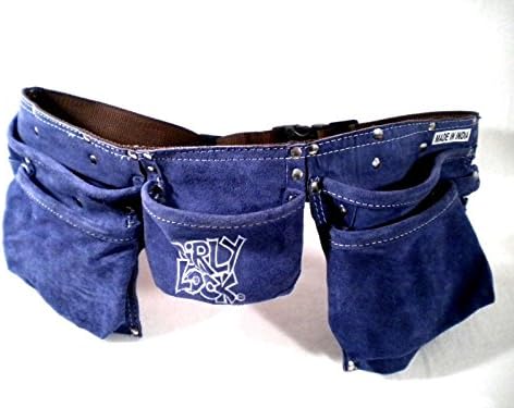Girly Lock Women Blue Adjustable Leather 11 Pockets Tool Belt