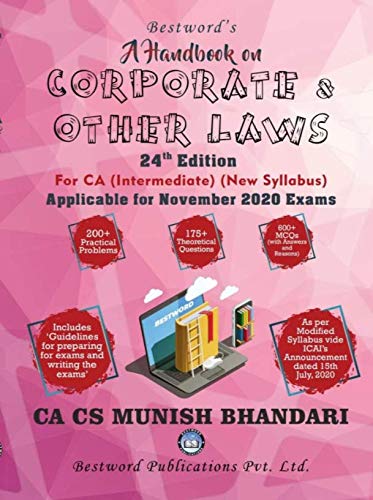 A Handbook on Corporate and other Laws for CA Inter Latest Edition New ...