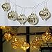Valery Madelyn 7.2Ft Led String Light Decorated with 10ct 100mm Elegant Champagne Gold Glass Christmas Ball Ornaments and 10 Lights Battery Operated, Themed with Tree Skirt(Not Included)