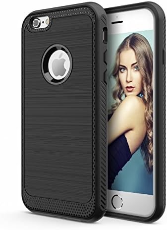iPhone 6s Case,iPhone 6 Case,Geminiman Flexible Slim Fit Heavy Duty Protection Rugged Shock-Absorption and Anti-Scratch Protective Cover For Apple iPhone 6S/6 4.7 inch(Black)