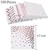 Aneco 100 Pack Rose Gold Cocktail Napkins Decorative Rose Gold Napkins Disposable Paper Napkins in 5 Assorted Rose Gold Foil Designs for Party Supplies Decoration, 6.5 by 6.5 Inches