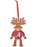 Alabama Crimson Tide Reindeer Metal Christmas Ornament