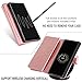 Samsung Note 8 Case, Note 8 Wallet Case, BENTOBEN Note 8 Flip Case Premium PU Leather Stripe Detachable Wrist Strap Magnetic Folio Wallet Phone Case Cover for Samsung Galaxy Note8 Cute Rose Gold/White