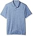 Haggar Men's Short Sleeve Marled Polyester Knit Polo, Strong Blue, Large