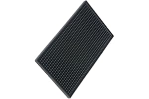 XieNie Bar Mat 6 x 12 Small Black, Coffee Mat for Home Bar, Bar Service Spill Mat for Cocktail Bartender Kitchen Countertop, PVC Counter Top Cup Mats Glasses Drying Mat, 1PCS