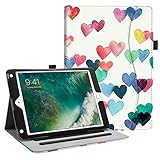 Fintie iPad 9.7 2018 2017 / iPad Air 2 / iPad Air Case - [Corner Protection] Multi-Angle Viewing Folio Cover w/Pocket, Auto Wake/Sleep for Apple iPad 6th / 5th Gen, iPad Air 1/2, Raining Hearts