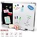 Combination Dry Erase Magnetic Whiteboard & Black Felt Pin Bulletin Board. Vision/Memo Board for Office, Cubicle, School, Kids or Home- 20 x 27 Inches | Markers, Eraser, Magnets, Push Pins and Notepad