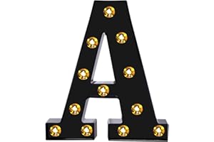 Foaky Black Light Up Letters,Black and Gold Party Decorations, Black Bedroom Decor for Night Light Wedding Birthday Party Home Bar Decoration