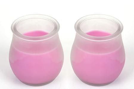 EKAM Jar Scented Candle with Strawberry Fragrance | Pink Color | Small Size | Glass Container