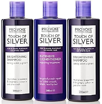 3 Pack X 200ml Provoke Touch Of Silver Brightening Shampoo 2 X